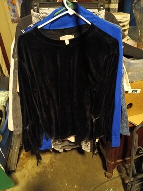 Philosophy Black Velvet Long-Sleeve Top
